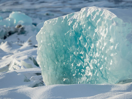 Picture of NORTHERN SHORE OF GLACIAL LAGOON JOKULSARLON WITH GLACIER BREIDAMERKURJOKULL