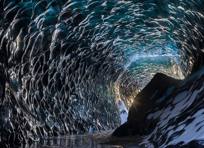 Picture of ICE CAVE AT THE NORTHERN SHORE OF GLACIAL LAGOON JOKULSARLON IN GLACIER BREIDAMERKURJOKULL