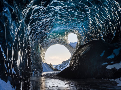 Picture of ICE CAVE AT THE NORTHERN SHORE OF GLACIAL LAGOON JOKULSARLON IN GLACIER BREIDAMERKURJOKULL