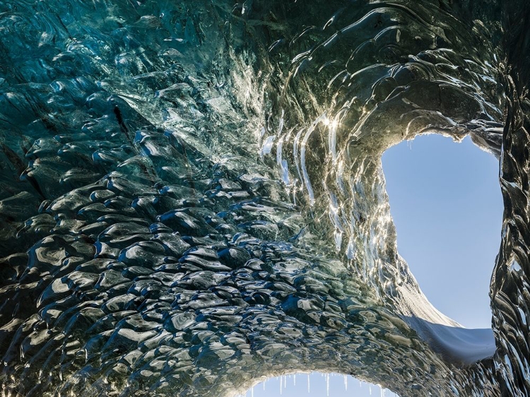 Picture of ICE CAVE AT THE NORTHERN SHORE OF GLACIAL LAGOON JOKULSARLON IN GLACIER BREIDAMERKURJOKULL