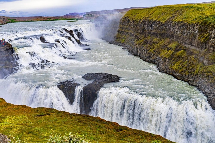 Picture of ENORMOUS GULLFOSS WATERFALL GOLDEN FALLS GOLDEN CIRCLE-ICELAND ONE OF LARGEST WATERFALLS IN EUROPE