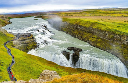 Picture of ENORMOUS GULLFOSS WATERFALL GOLDEN FALLS GOLDEN CIRCLE-ICELAND ONE OF LARGEST WATERFALLS IN EUROPE