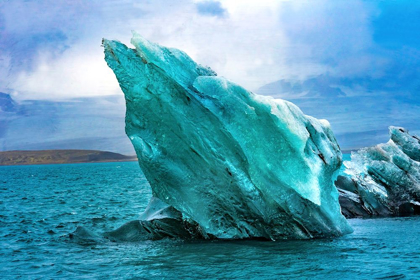 Picture of BLUE-LARGE ICEBERG DIAMOND BEACH JOKULSARLON GLACIER LAGOON VATNAJOKULL NATIONAL PARK