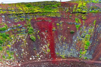 Picture of RED VOLCANIC SOIL GREEN MOSS KERIO VOLCANO CRATER BLUE LAKE GOLDEN FALLS GOLDEN CIRCLE