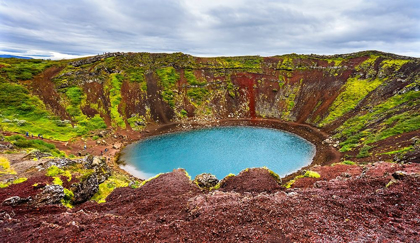 Picture of RED GREEN KERIO VOLCANO CRATER BLUE LAKE GOLDEN FALLS GOLDEN CIRCLE