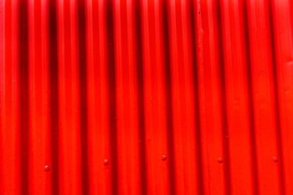 Picture of BRIGHT RED ORANGE CORRUGATED LEAD-METAL ABSTRACT PATTERNS BACKGROUND-REYKJAVIK-ICELAND 
