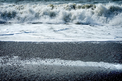 Picture of WAVES REYNISFJARA BLACK SAND BEACH-SOUTH SHORE-ICELAND SAND IS BLACK OBSIDIAN