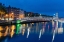 Picture of HA PENNY BRIDGE OVER THE RIVER LIFFEY AT DUSK IN DOWNTOWN DUBLIN-IRELAND