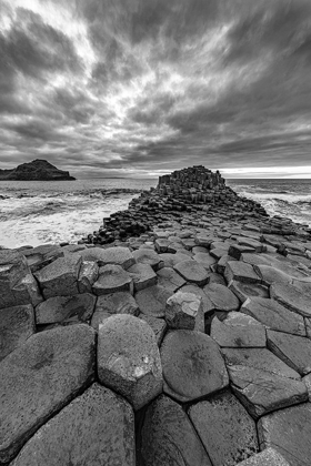 Picture of INTERLOCKING BASALT COLUMNS AT SUNSET AT THE GIANTS CAUSEWAY NEAR BUSHMILLS-NORTHERN IRELAND