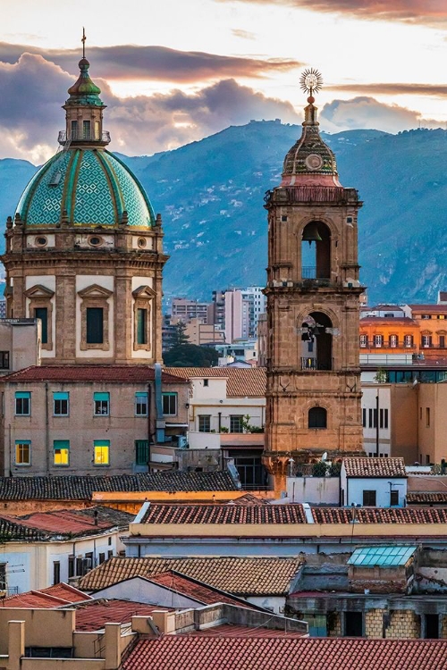 Picture of PALERMO PROVINCE-PALERMO THE DOME AND BELL TOWER OF THE BAROQUE CHIESA DEL GESU