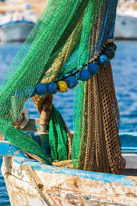 Picture of PALERMO PROVINCE-SANTA FLAVIA NET ON A SMALL FISHING BOAT IN THE HARBOR OF THE FISHING VILLAGE