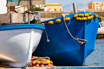 Picture of PALERMO PROVINCE-SANTA FLAVIA SMALL FISHING BOATS IN THE HARBOR OF THE FISHING VILLAGE