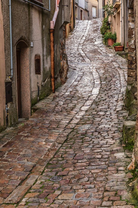 Picture of PALERMO PROVINCE-GERACI SICULO WINDING NARROW COBBLESTONE STREET IN THE TOWN OF GERACI SICULO