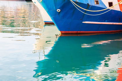 Picture of AGRIGENTO PROVINCE-SCIACCA REFLECTION OF A FISHING BOAT IN THE HARBOR
