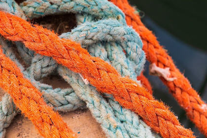 Picture of AGRIGENTO PROVINCE-SCIACCA ROPES ON A FISHING BOAT IN THE HARBOR OF SCIACCA