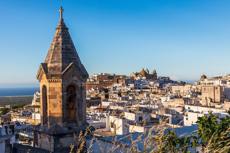 Picture of ITALY-APULIA-PROVINCE OF BRINDISI-OSTUNI VIEW OVER THE TOWN WITH UNIDENTIFIED CHURCH BELL TOWER