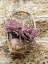 Picture of ITALY-CHIANTI BASKET OF FLOWERS HANGING ON A STONE WALL