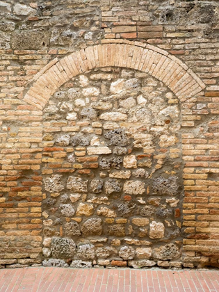 Picture of ITALY-CHIANTI OLD DOORWAY THAT HAS BEEN CLOSED OFF WITH STONE IN THE TOWN OF SAN GIMIGNANO