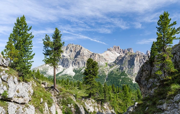 Picture of DOLOMITES AT FALZAREGO MOUNTAIN PASS-LAGAZUOI-FANES AND MONTE CAVALLO