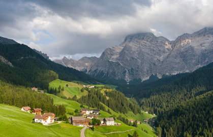 Picture of WENGEN-LA VALLE-TRADITIONAL FARMS OF THE VILES IN THE VAL BADIA IN THE DOLOMITES OF SOUTH TYROL