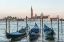 Picture of ITALY-VENICE GONDOLAS ON THE WATERFRONT WITH SAN GIORGIO MAGGIORE CHURCH IN THE BACKGROUND