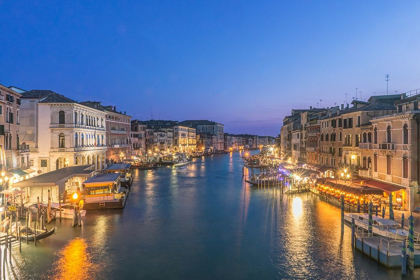 Picture of ITALY-VENICE GRAND CANAL AT TWILIGHT FROM RIALTO BRIDGE