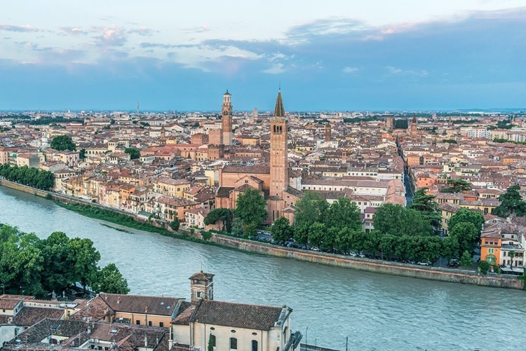 Picture of ITALY-VERONA LOOKING DOWN ON THE CITY FROM CASTELLO SAN PIETRO