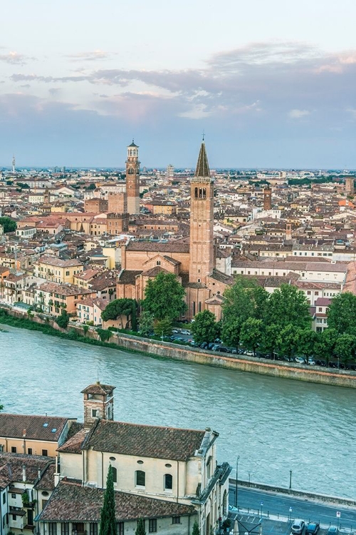 Picture of ITALY-VERONA LOOKING DOWN ON THE CITY FROM CASTELLO SAN PIETRO