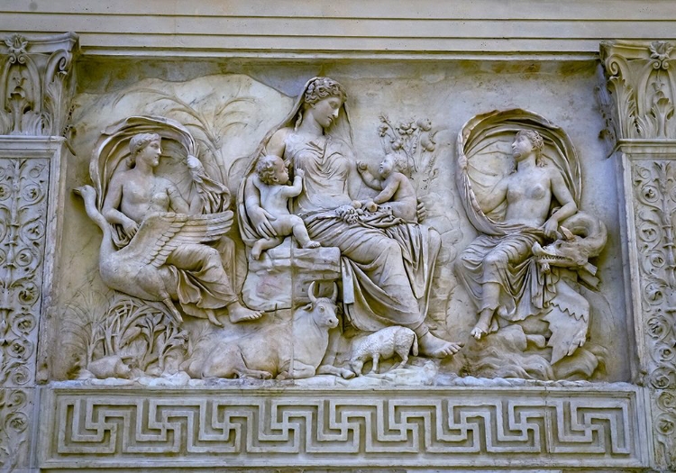 Picture of EARTH MOTHER ROMAN GODDESS STATUE ARA PACIS ALTAR OF AUGUSTUS PEACE-ROME-ITALY