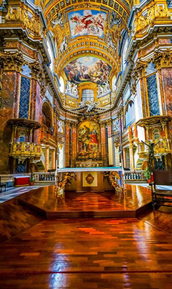 Picture of ALTAR FRESCOS WOOD FLOOR BASILICA SAINT AMBROGIO CARLO AL CORSO BASILICA CHURCH-ROME-ITALY
