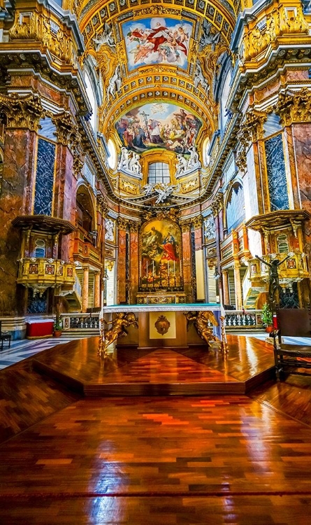 Picture of ALTAR FRESCOS WOOD FLOOR BASILICA SAINT AMBROGIO CARLO AL CORSO BASILICA CHURCH-ROME-ITALY