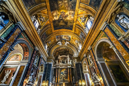 Picture of ALTAR STATUES FRESCOES-BASILICA JESUS AND MARY GESU E MARIA CHURCH-ROME-ITALY