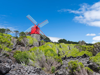 Picture of TRADITIONAL WINDMILL NEAR SAO JOAO PICO ISLAND-AN ISLAND IN THE AZORES IN THE ATLANTIC OCEAN 