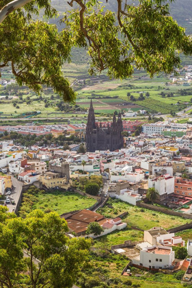 Picture of SPAIN-CANARY ISLANDS-GRAN CANARIA ISLAND-ARUCAS-HIGH ANGLE VIEW OF TOWN