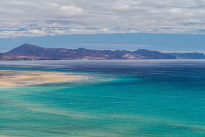 Picture of CANARY ISLANDS-FUERTEVENTURA ISLAND-COSTA CALMA-HIGH ANGLE VIEW OF PLAYA DE SOTAVENTO BEACH