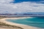 Picture of CANARY ISLANDS-FUERTEVENTURA ISLAND-COSTA CALMA-HIGH ANGLE VIEW OF PLAYA DE SOTAVENTO BEACH