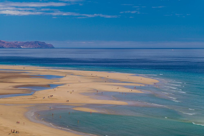 Picture of CANARY ISLANDS-FUERTEVENTURA ISLAND-COSTA CALMA-HIGH ANGLE VIEW OF PLAYA DE SOTAVENTO BEACH