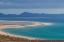 Picture of CANARY ISLANDS-FUERTEVENTURA ISLAND-COSTA CALMA-HIGH ANGLE VIEW OF PLAYA DE SOTAVENTO BEACH-MORNING