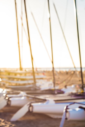 Picture of CANARY ISLANDS-FUERTEVENTURA ISLAND-MORRO JABLE-PLAYA DEL MATORRAL BEACH-SAILBOATS