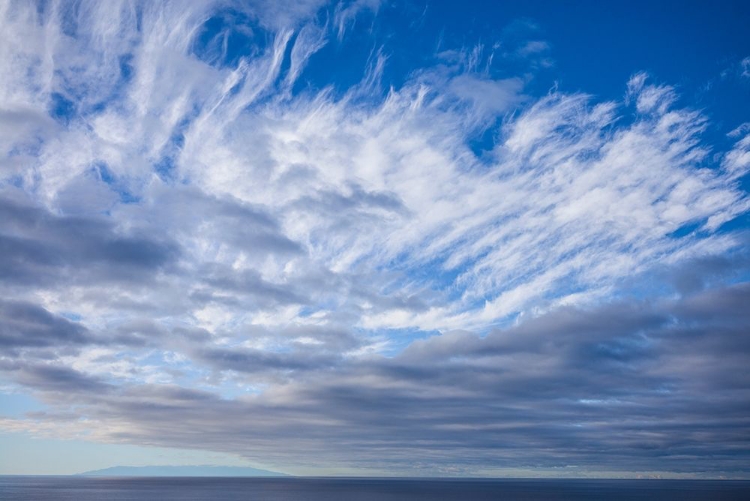 Picture of CANARY ISLANDS-LA PALMA ISLAND-PUERTO NAOS-DRAMATIC SKY AND VIEW TOWARDS EL HIERRO ISLAND