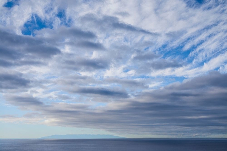 Picture of CANARY ISLANDS-LA PALMA ISLAND-PUERTO NAOS-DRAMATIC SKY AND VIEW TOWARDS EL HIERRO ISLAND