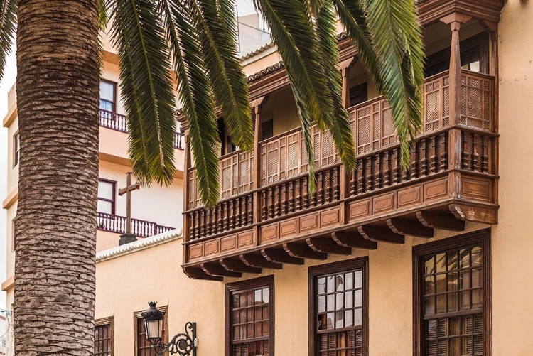 Picture of CANARY ISLANDS-LA PALMA ISLAND-SANTA CRUZ DE LA PALMA-TRADITIONAL CANARIAN HOUSE BALCONIES