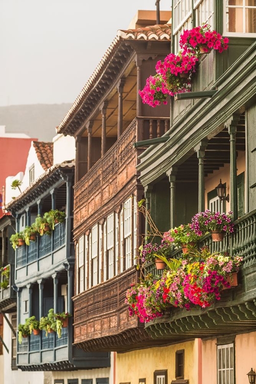 Picture of CANARY ISLANDS-LA PALMA ISLAND-SANTA CRUZ DE LA PALMA-TRADITIONAL CANARIAN HOUSE BALCONIES