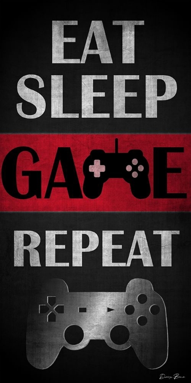 Picture of EAT SLEEP GAME REPEAT RED