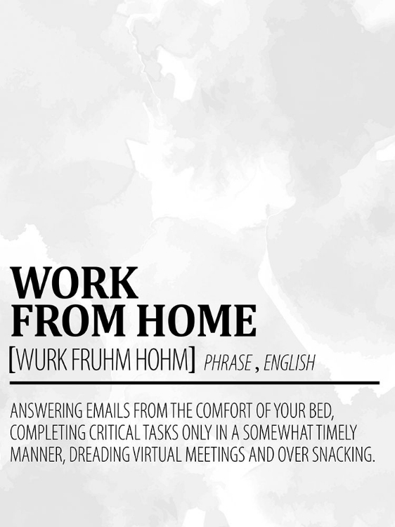 Picture of WORK FROM HOME 1 WATERCOLOR BW