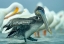 Picture of BROWN PELICAN WITH WHITE PELICANS