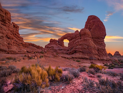 Picture of DELICATE ARCH AT SUNSET-ARCHES NATIONAL PARK-UTAH-USA