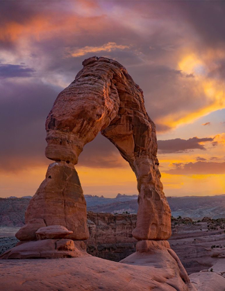 Picture of DELICATE ARCH AT SUNSET-ARCHES NATIONAL PARK-UTAH-USA
