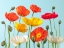 Picture of MULTICOLOURED POPPIES AND BUDS