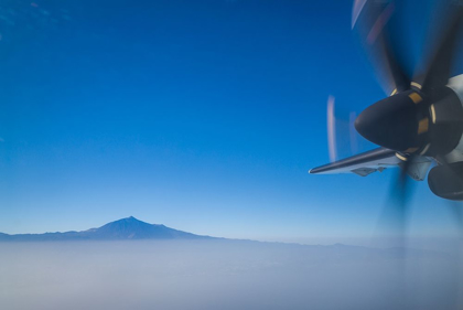 Picture of CANARY ISLANDS-TENERIFE ISLAND-AERIAL VIEW OF EL TEIDE MOUNTAIN FROM PROPELLER-DRIVER AIRLINER